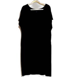 J.Jill Wearever Collection Black Jersey Cotton Knit Dress 2X